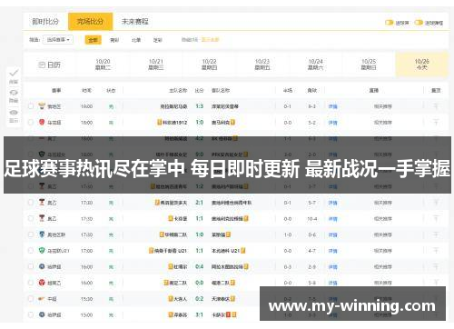 足球赛事热讯尽在掌中 每日即时更新 最新战况一手掌握