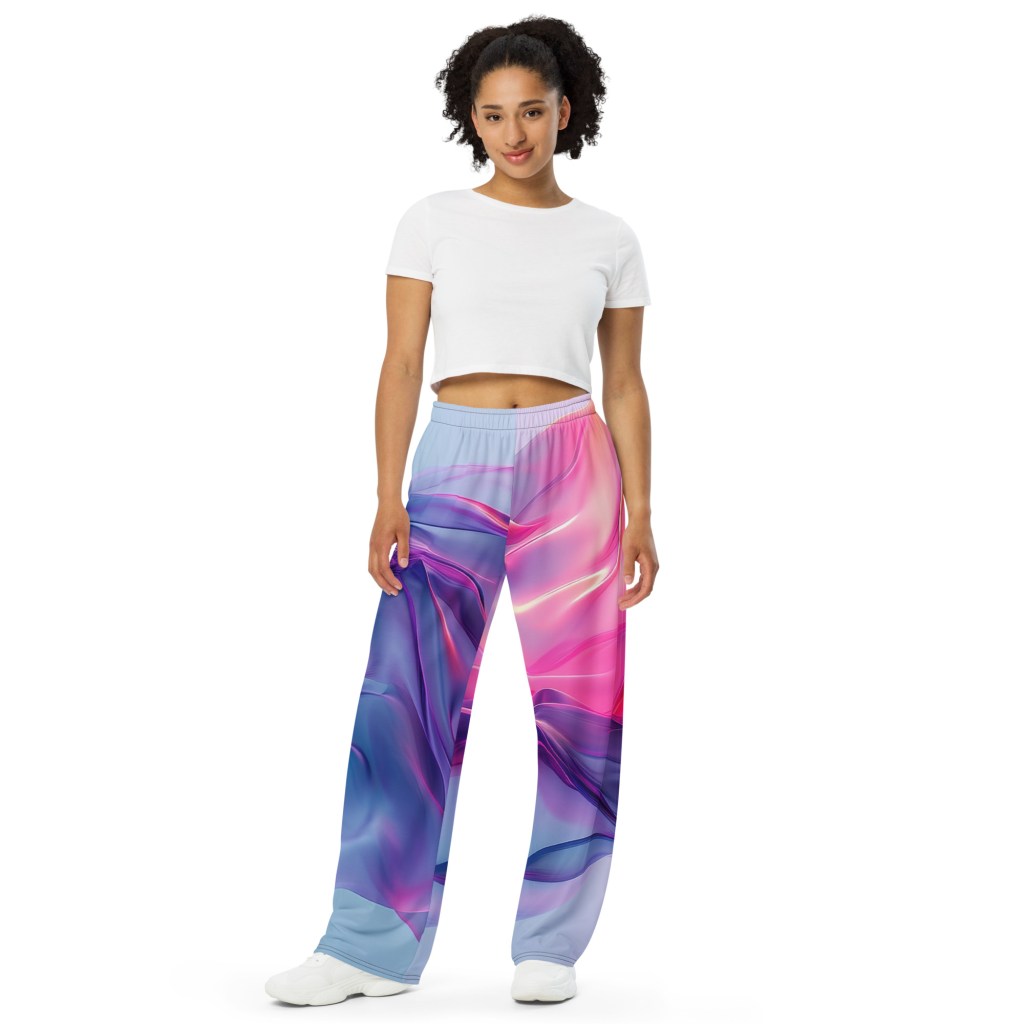 All-over print unisex wide-leg pants by Winning