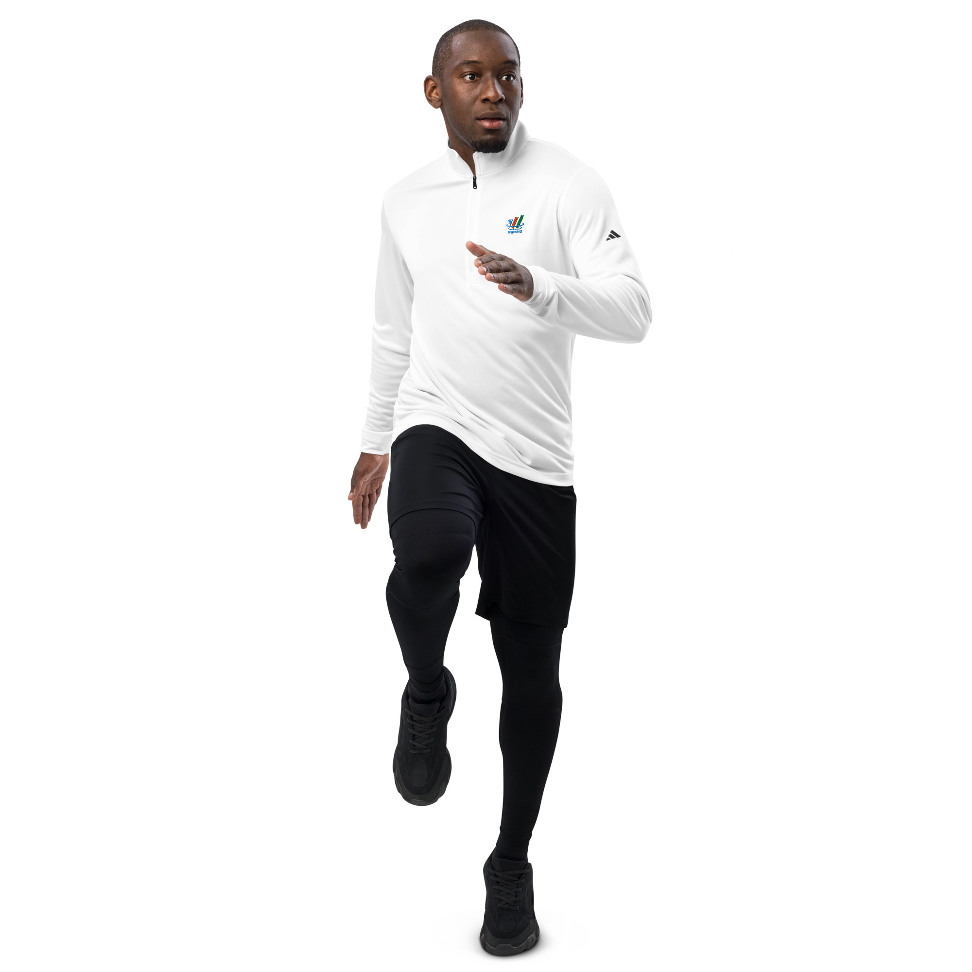 Adidas White Quarter Zip Pullover - Image 3