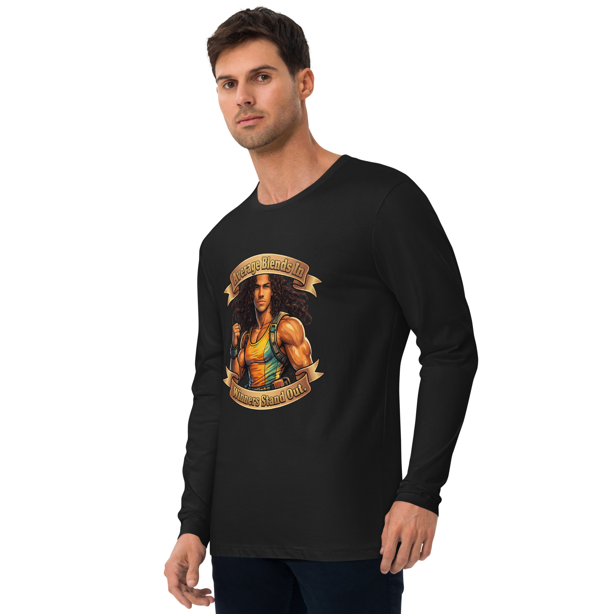 Black Long Sleeve Fitted Crew Shirt - Image 2